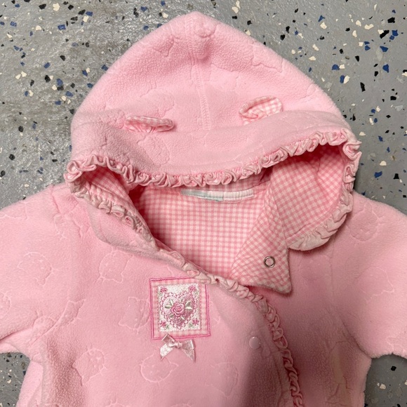 Baby Girl Pink Hooded Fleece Bunting Suit - Picture 8 of 8